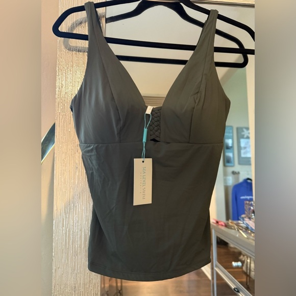 Seal Level Australia Bella D/DD Singlet Top - Khaki - Size 10 - Picture 6 of 6